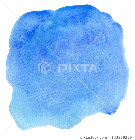 Watercolor painting textured turquoise blue stain. Abstract ultramarine watercolour brush stroke paint blob for water splash or cloud concept, nature sky background Watercolor painting textured turquoise blue stain. Abstract ultramarine watercolour brush stroke paint blob for water splash or cloud concept, nature sky background 133829259