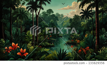 Jungle AI-generated materials Jungle AI-generated materials 133829356