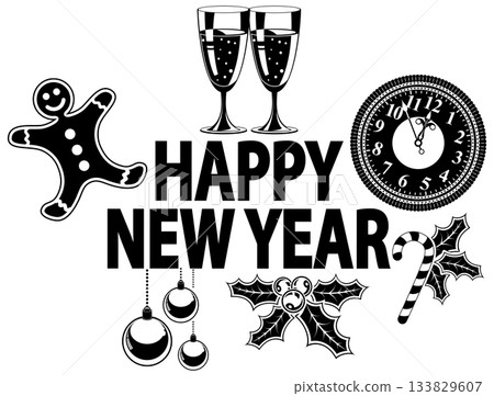 New Year Sticker New Year Sticker 133829607