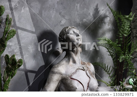 Weathered face resilience, Upturned visage with moss accents Weathered face resilience, Upturned visage with moss accents 133829971