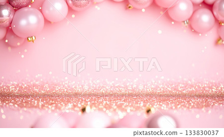Cute background material with floating pink balls. Space for text in the middle. Cute background material with floating pink balls. Space for text in the middle. 133830037