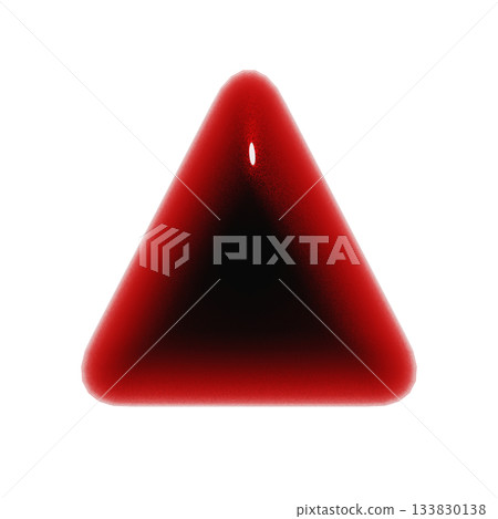 A triangular, plump, glossy 3D icon. Illustration of a blood-red decorative element. A triangular, plump, glossy 3D icon. Illustration of a blood-red decorative element. 133830138