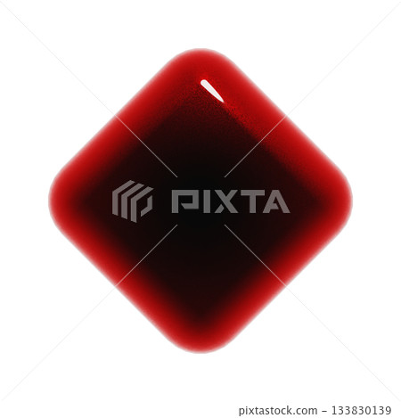 Plump glossy 3D icon of diamond tile. Illustration of blood-red decorative material Plump glossy 3D icon of diamond tile. Illustration of blood-red decorative material 133830139