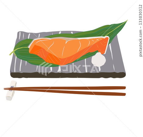 Set meal of salmon 133830312