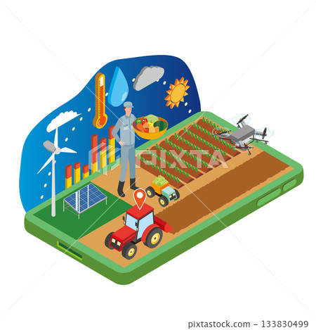 Smart farm illustration Smart farm illustration 133830499