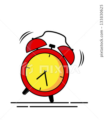 Cartoon red ringing alarm clock stock illustration 133830625