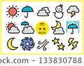 Hand-drawn cute icons: Weather: Color Hand-drawn cute icons: Weather: Color 133830788