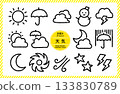 Hand-drawn cute icons: Weather Hand-drawn cute icons: Weather 133830789