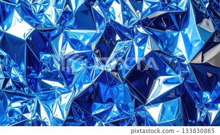 AI圖像:皺巴巴的藍色鋁箔 AI圖像:皺巴巴的藍色鋁箔 133830865