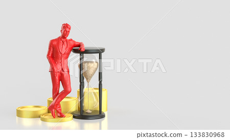Time Management Wealth Growth Concept Sculpture 3d rendering. Time Management Wealth Growth Concept Sculpture 3d rendering. 133830968