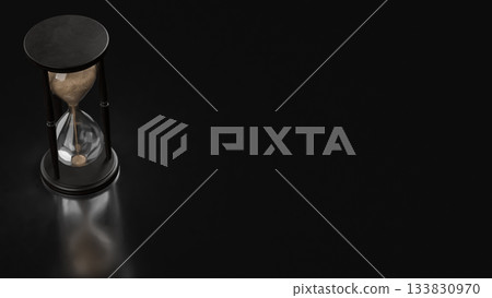 Elegant Hourglass Time Passing Minimal Concept 3d rendering. 133830970