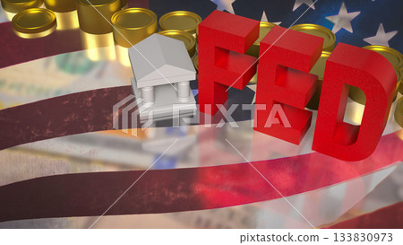 Federal Reserve Monetary Policy American Economy 3d rendering. Federal Reserve Monetary Policy American Economy 3d rendering. 133830973