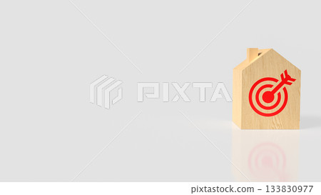 Real Estate Target Goal Investment Concept 3d render. Real Estate Target Goal Investment Concept 3d render. 133830977