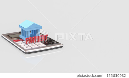 Financial Payment Calculation Banking Concept 3d render. 133830982