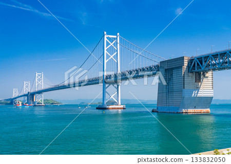 <Kagawa Prefecture> The Great Seto Bridge under the blue sky 133832050