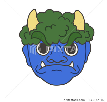 藍色邪魔的面孔的例證 藍色邪魔的面孔的例證 133832102