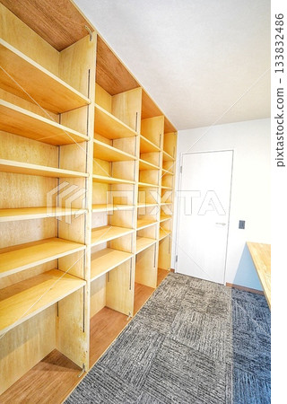 A library with many shelves A library with many shelves 133832486