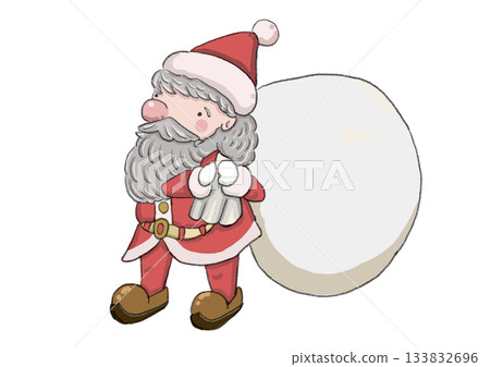 Santa Claus standing with Christmas gifts Santa Claus standing with Christmas gifts 133832696