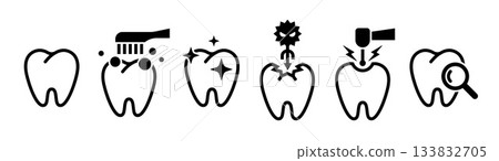 Tooth icon set Tooth icon set 133832705
