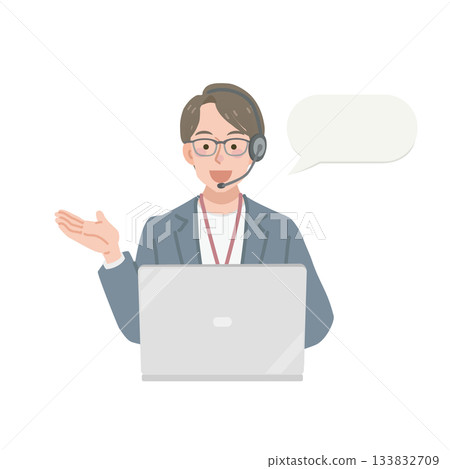 穿著休閒的商務人士正在進行線上會議 133832709