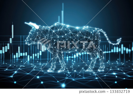 A cow is shown in a computer generated image with a line of numbers 133832719