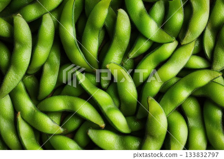Fresh Edamame Beans on Seamless Background for Healthy Diet and Culinary Uses Fresh Edamame Beans on Seamless Background for Healthy Diet and Culinary Uses 133832797