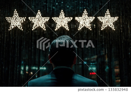 Corporate Leader Showcasing Customer Reviews in an Elegant Setting with Star Ratings Corporate Leader Showcasing Customer Reviews in an Elegant Setting with Star Ratings 133832948