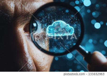 Human Eye with Double Exposure and Magnification Effect 133832963