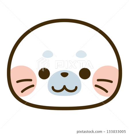 Cute seal face icon Cute seal face icon 133833005
