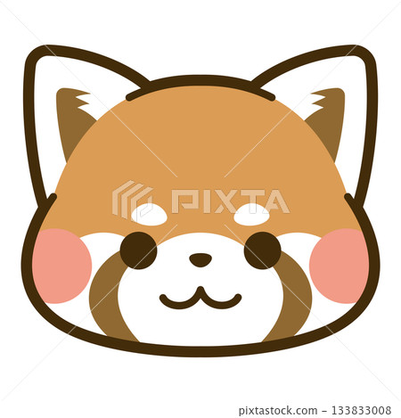 Cute red panda face icon 133833008