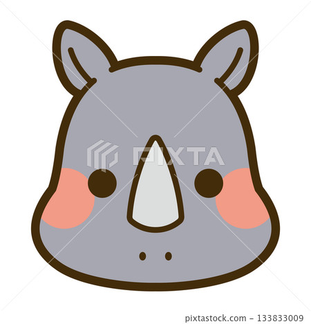 Cute rhino face icon 133833009