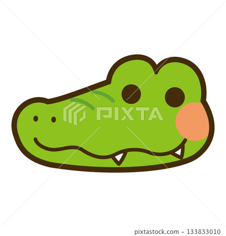 可愛的鱷魚臉圖標 133833010