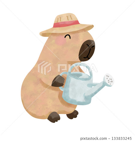 Capybara gardening day 133833245