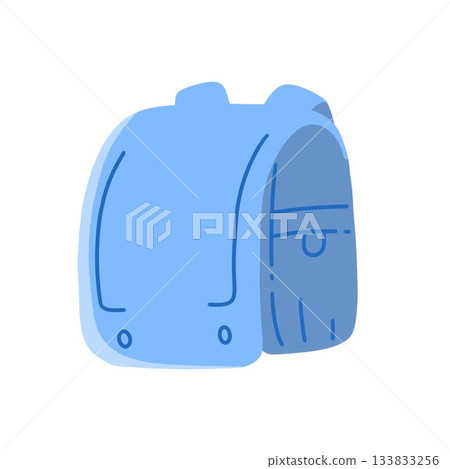 School illustration material | Light blue school bag 133833256