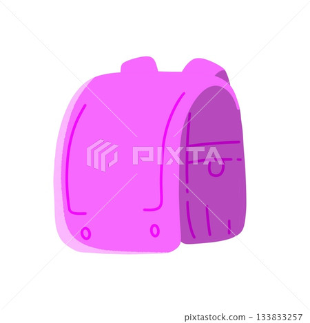 School illustration material | Pink school bag School illustration material | Pink school bag 133833257