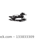 black and white Duck Illustration Monochrome 133833309