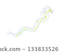 Color line drawing of Hydra (with constellation lines) 133833526