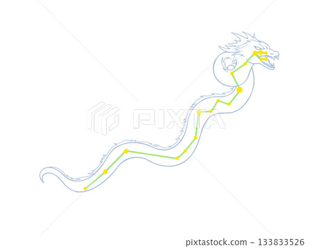長蛇座彩色線描圖（附星座線） 133833526