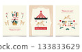 New Year's card with illustration of the Year of the Horse, New Year's greetings 133833629