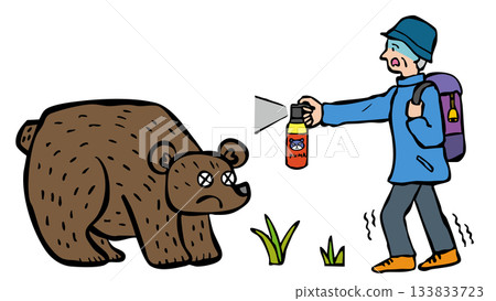 男子徒步旅行時遭遇熊;熊驅避噴霧;熊 男子徒步旅行時遭遇熊;熊驅避噴霧;熊 133833723