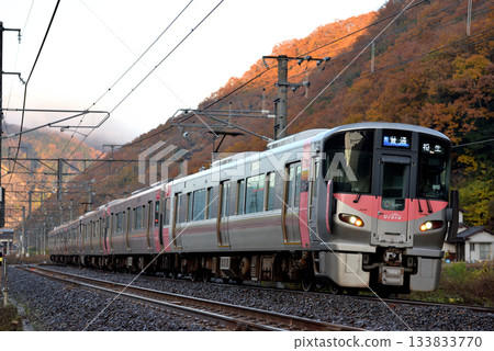 六列227系地方列車正在白眉線上運行。 六列227系地方列車正在白眉線上運行。 133833770