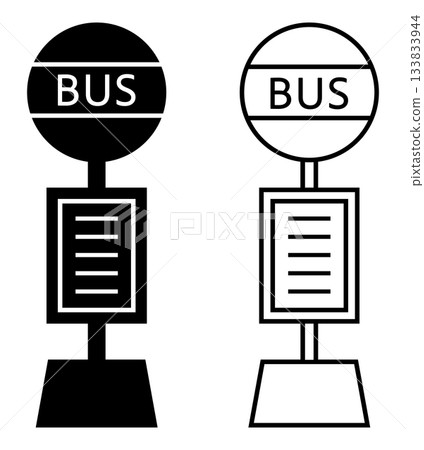 巴士站圖示黑色 巴士站圖示黑色 133833944