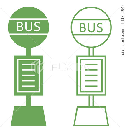 巴士站圖示綠色 巴士站圖示綠色 133833945