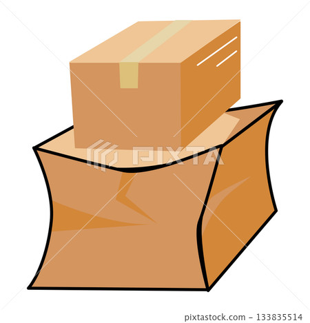 Illustration of Cardboard Boxes Stacked. do not stack 133835514