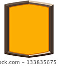 Blank Gold Hexagon Badge Illustration. Gold Shield Icon 133835675