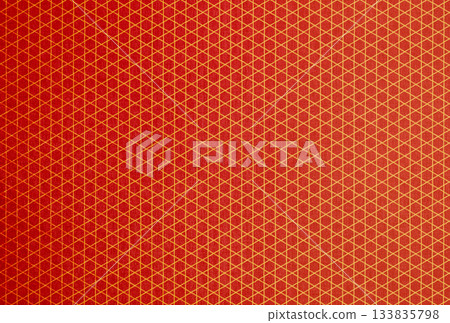 Background image 5 with a gold basket weave pattern gradation on red fabric 133835798