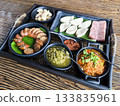 Northern Thai Appetizers traditional on a Wicker Tray 133835961