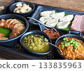 Northern Thai Appetizers traditional on a Wicker Tray 133835963