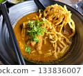Close-Up of Khao Soi in Black Bowl. thai food 133836007