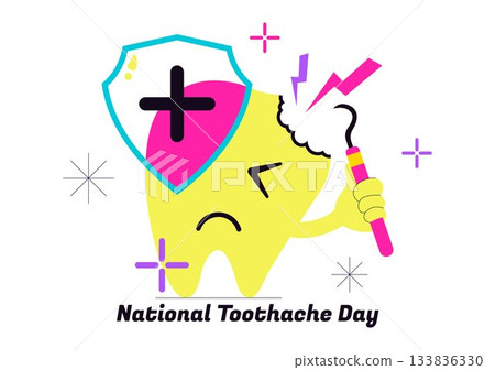 National Toothache Day Vector Illustration On February 9 Promoting Dental Hygiene To Prevent Pain Caused By Germs And Bacteria In Flat Background National Toothache Day Vector Illustration On February 9 Promoting Dental Hygiene To Prevent Pain Caused By Germs And Bacteria In Flat Background 133836330